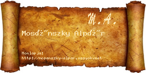 Mosánszky Alpár névjegykártya